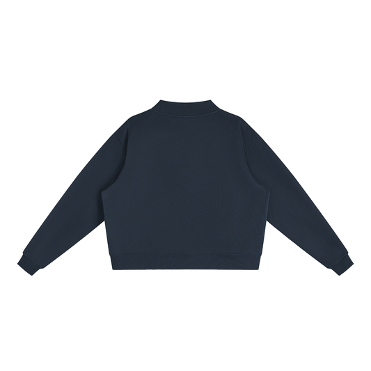 Essential Fleece Mock-Neck Crew Sweatshirt