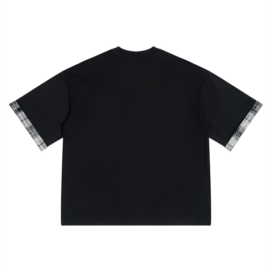 Unisex Plaid Paneled T-Shirt