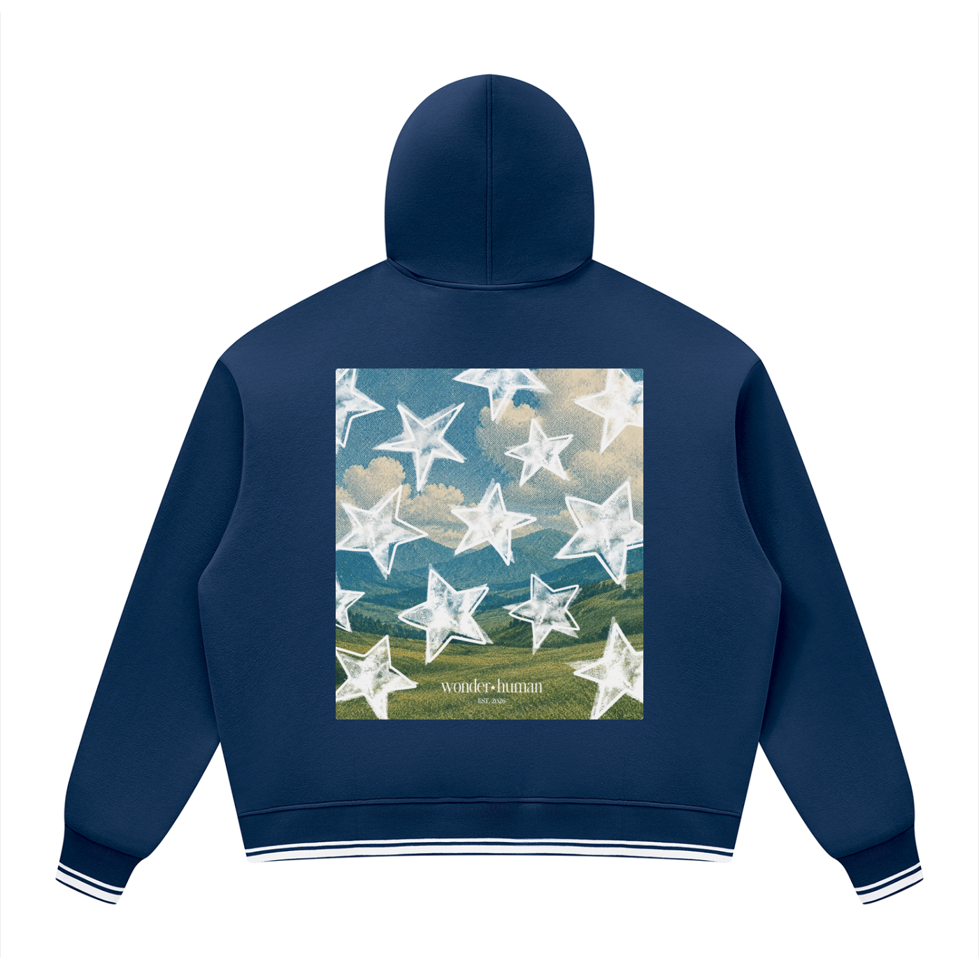 Unisex Oversized Color Block Fleece Hoodie