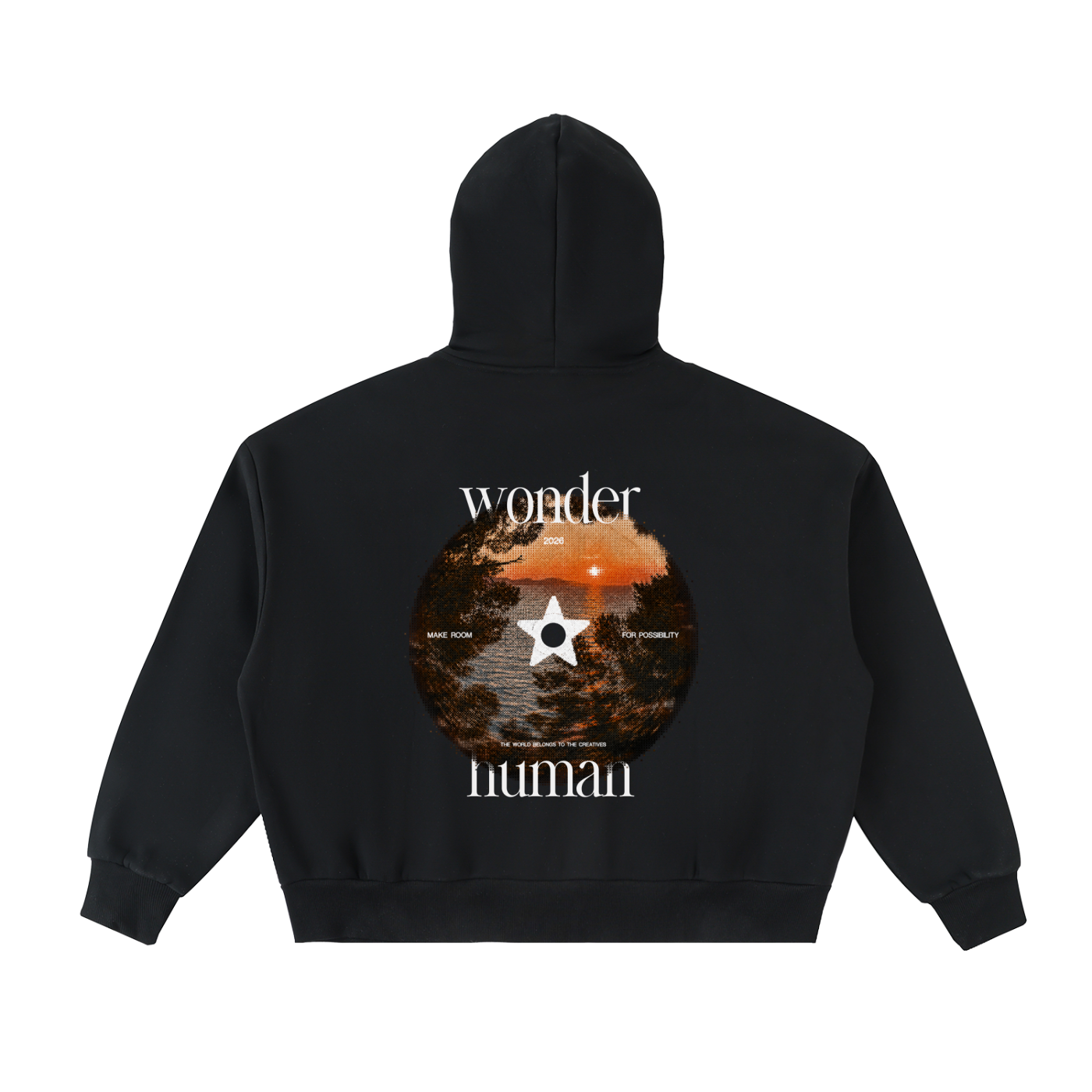 Fleeced Full-Zip Boxy Hoodie