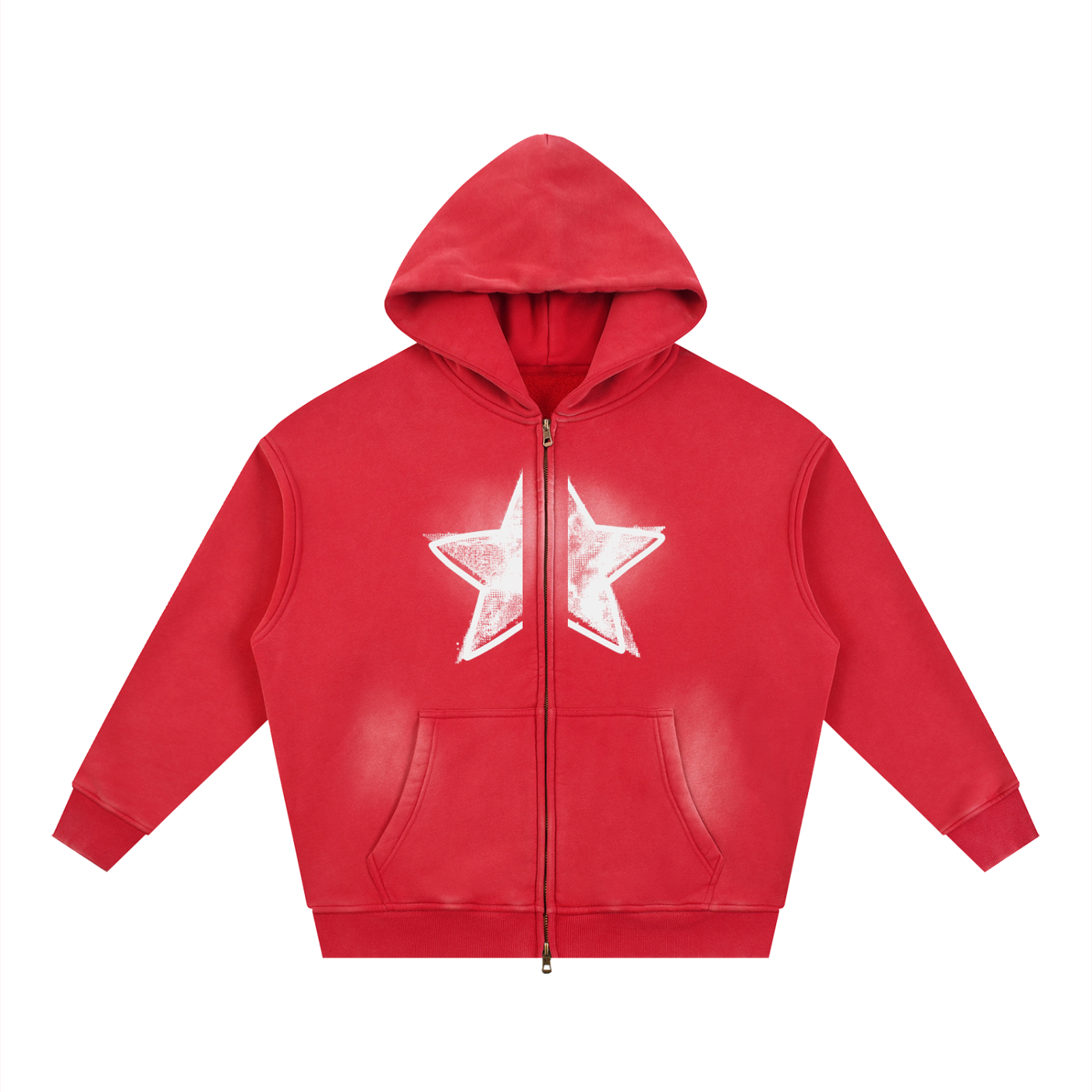 Sunfade Two-way Zipper Boxy Fleece Hoodie