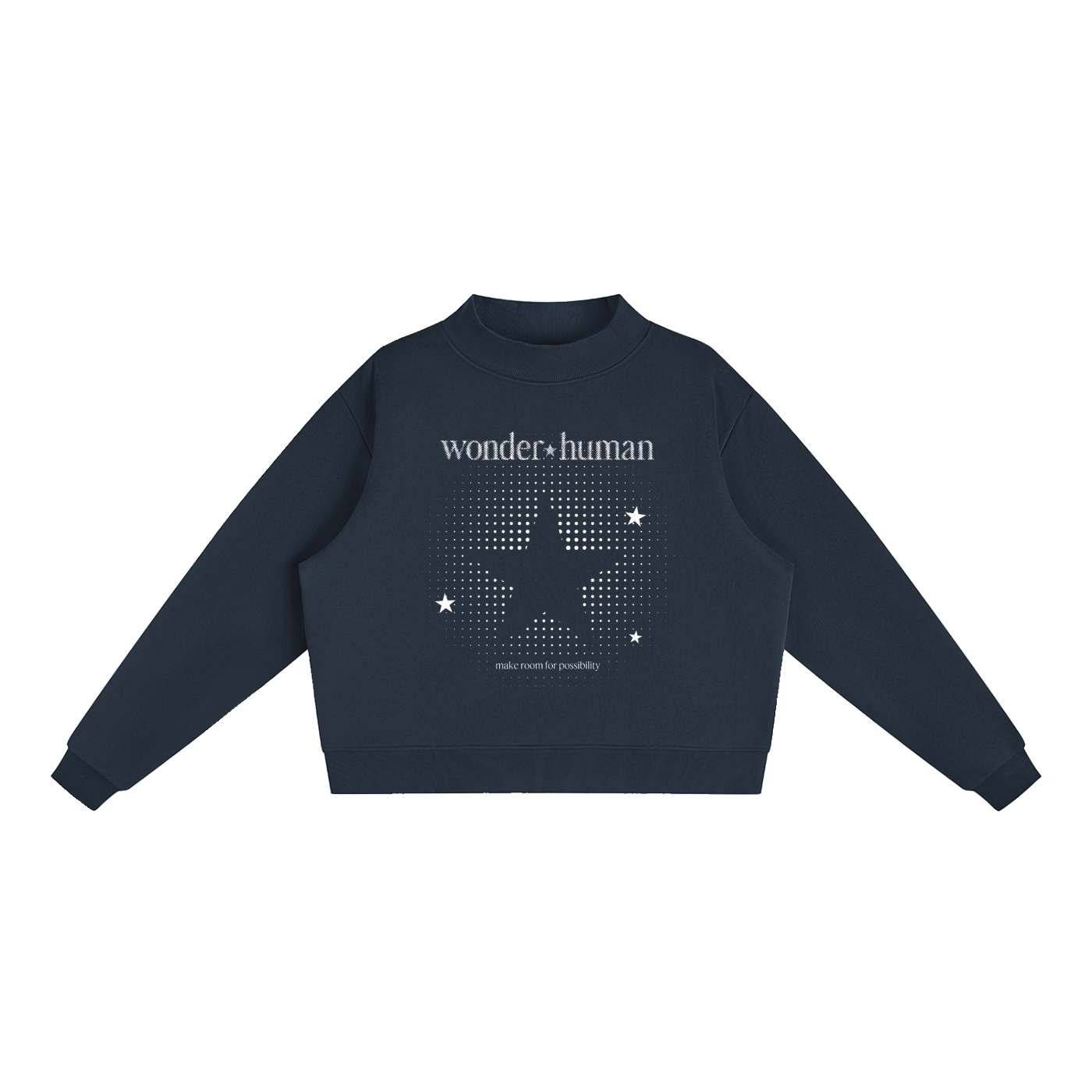 Essential Fleece Mock-Neck Crew Sweatshirt