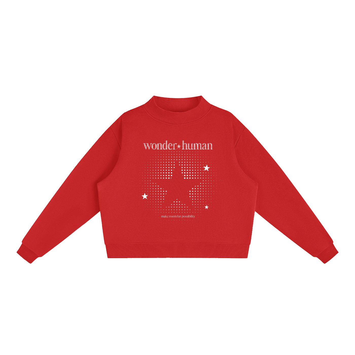 Essential Fleece Mock-Neck Crew Sweatshirt