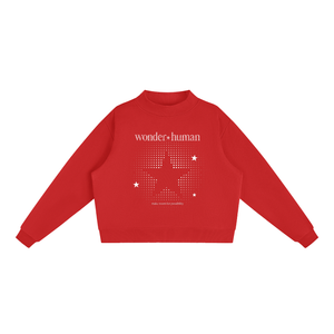 Red Halftone Mock-Neck Sweatshirt, front view