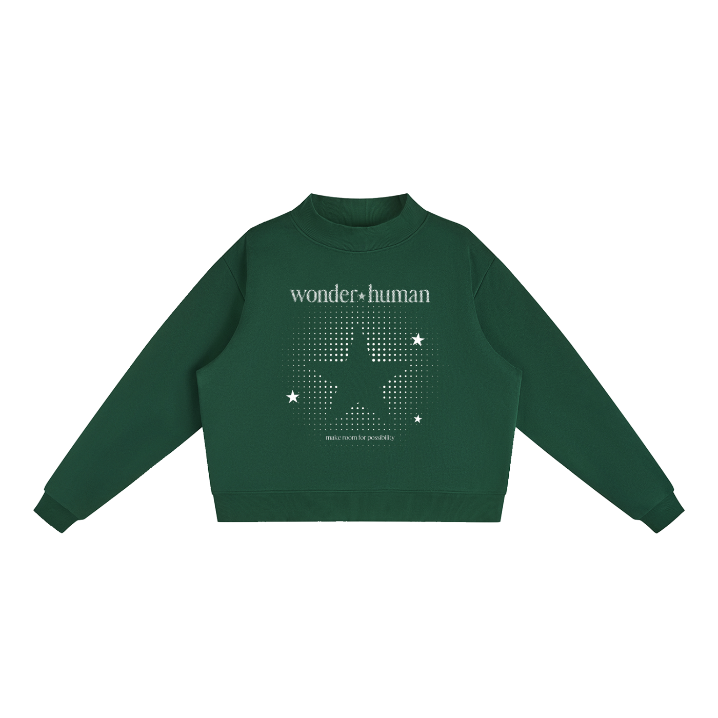 Essential Fleece Mock-Neck Crew Sweatshirt