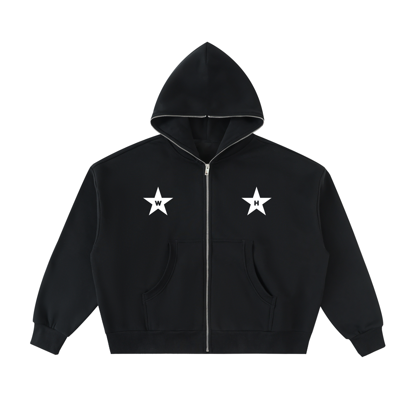 Fleeced Full-Zip Boxy Hoodie