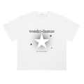 Lucent White Halftone Heavyweight Tee with Wonder Human halftone star graphic, front view