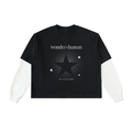 Layered Contrast Sleeve Cotton T-Shirt