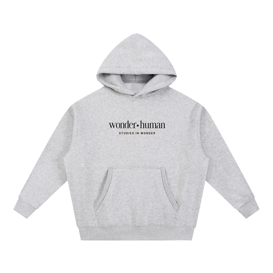 Flower Gray Star Index Hoodie front view with Wonder Human chest logo