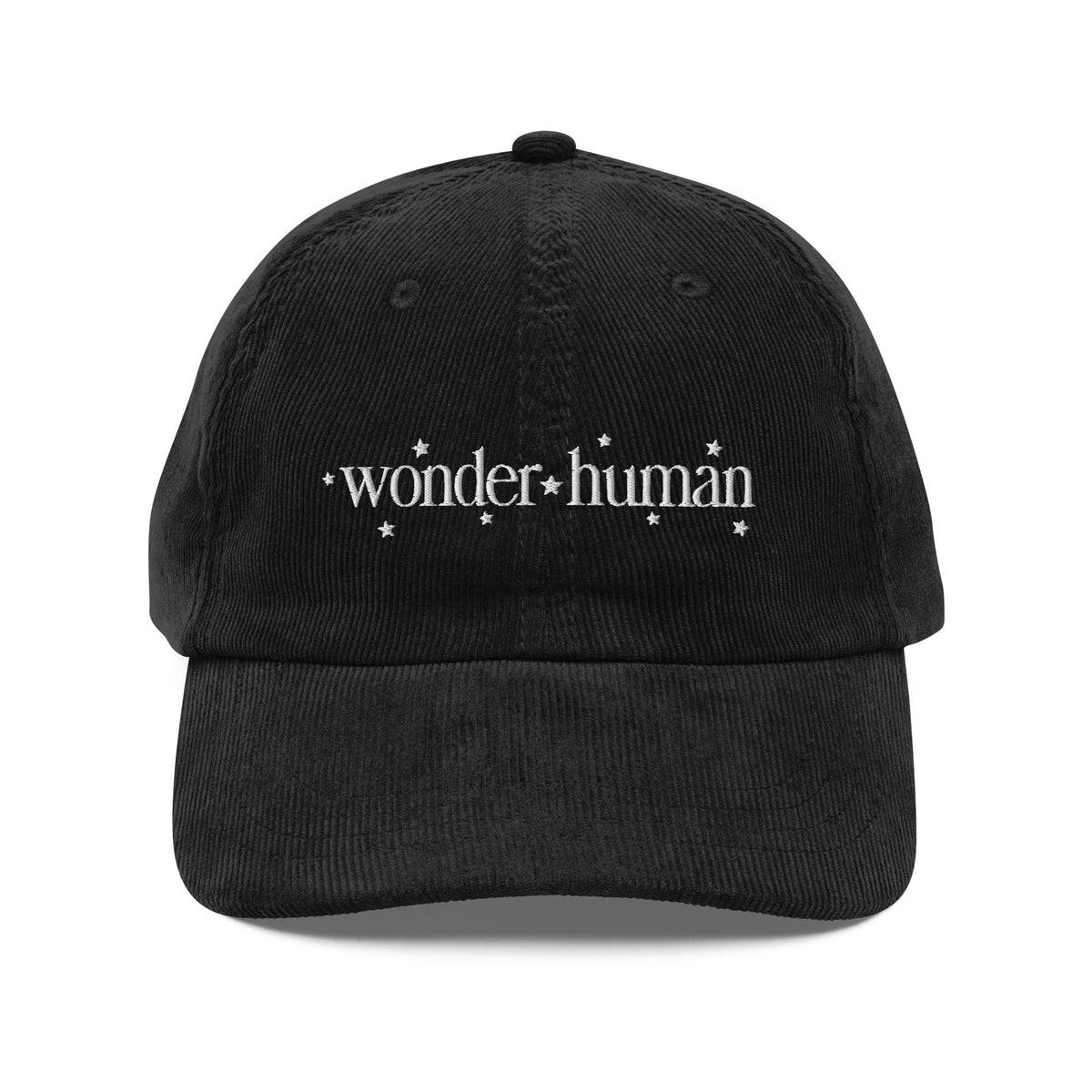 Black Wonder Human Corduroy Five-Star Cap, front view
